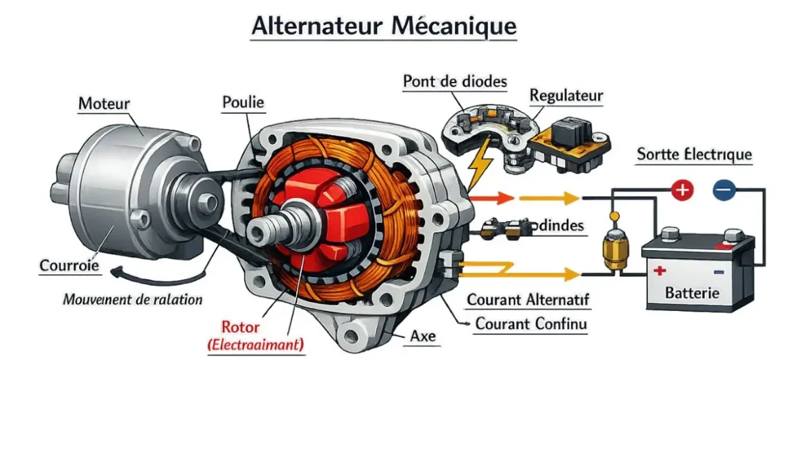 Schema d'un alternateur mecanique